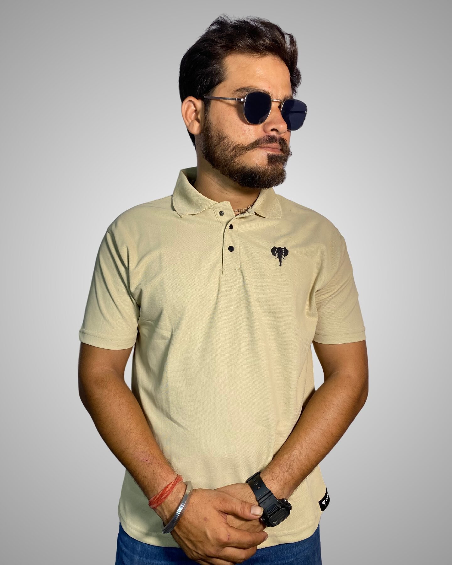 CREAM POLO T-SHIRT - Image 3